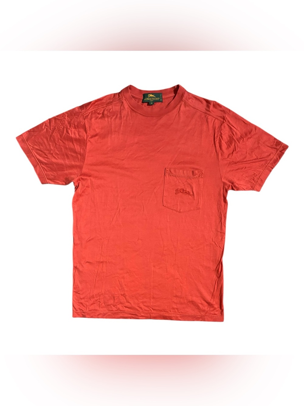 Longchamp Cotton Short Sleeve Tee Shirt Orange